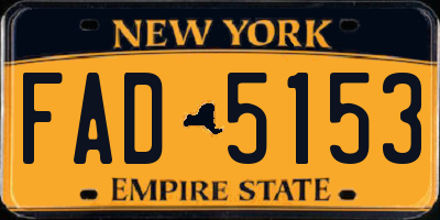 NY license plate FAD5153