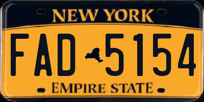 NY license plate FAD5154