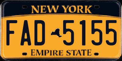 NY license plate FAD5155