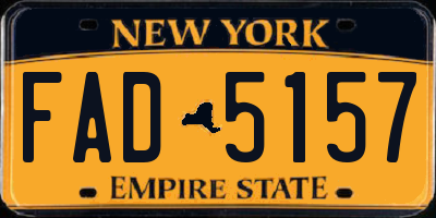 NY license plate FAD5157