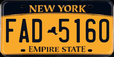 NY license plate FAD5160