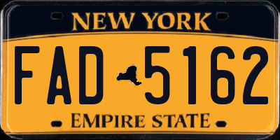 NY license plate FAD5162