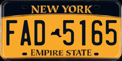 NY license plate FAD5165