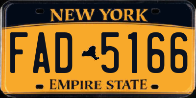 NY license plate FAD5166