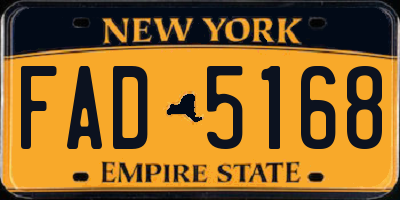 NY license plate FAD5168