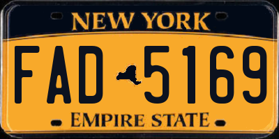 NY license plate FAD5169