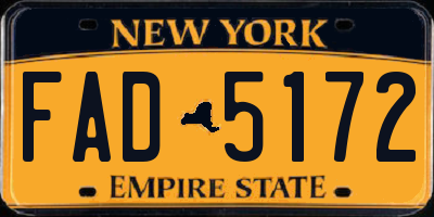 NY license plate FAD5172