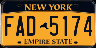 NY license plate FAD5174