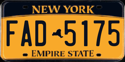 NY license plate FAD5175