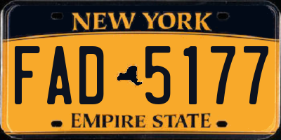 NY license plate FAD5177