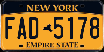 NY license plate FAD5178