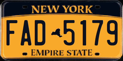 NY license plate FAD5179