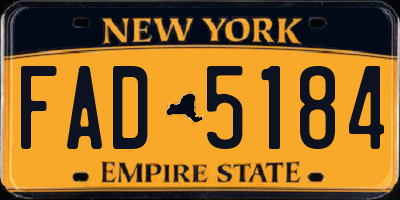 NY license plate FAD5184