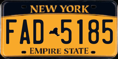 NY license plate FAD5185