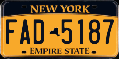 NY license plate FAD5187