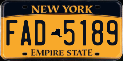 NY license plate FAD5189