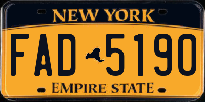 NY license plate FAD5190