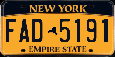 NY license plate FAD5191