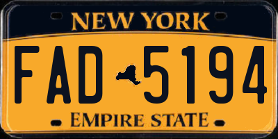 NY license plate FAD5194