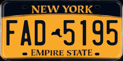 NY license plate FAD5195