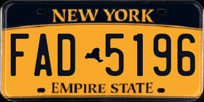 NY license plate FAD5196