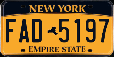 NY license plate FAD5197