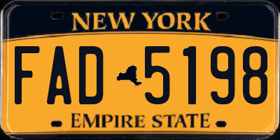 NY license plate FAD5198