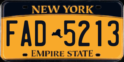 NY license plate FAD5213