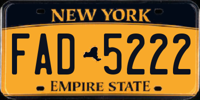 NY license plate FAD5222