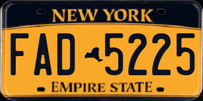 NY license plate FAD5225