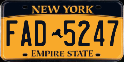 NY license plate FAD5247