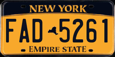 NY license plate FAD5261