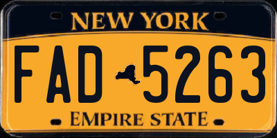 NY license plate FAD5263