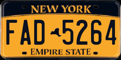 NY license plate FAD5264