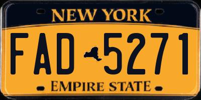 NY license plate FAD5271