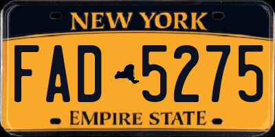 NY license plate FAD5275