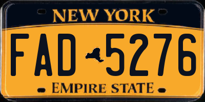 NY license plate FAD5276