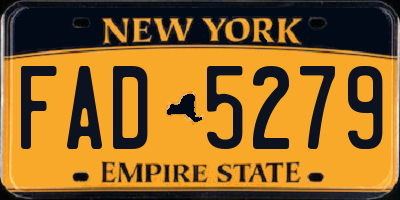 NY license plate FAD5279