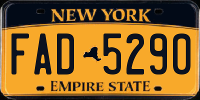 NY license plate FAD5290