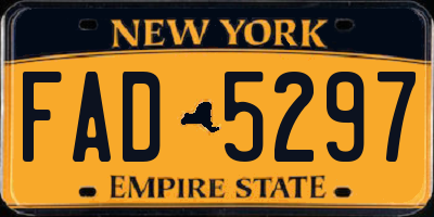 NY license plate FAD5297