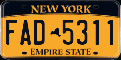 NY license plate FAD5311
