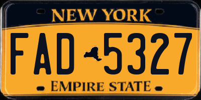 NY license plate FAD5327