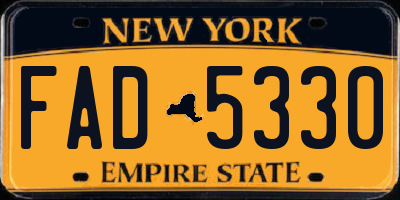 NY license plate FAD5330
