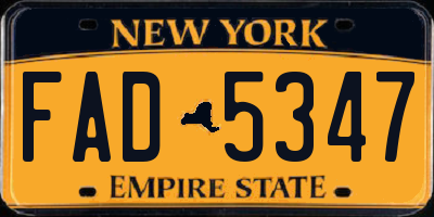 NY license plate FAD5347