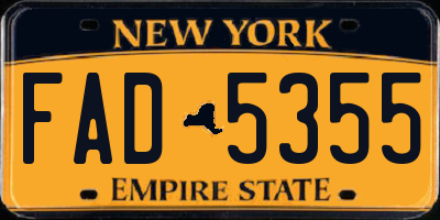 NY license plate FAD5355