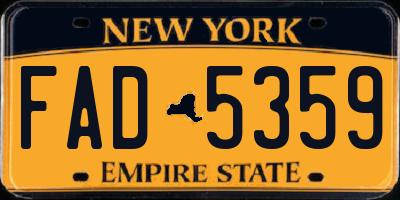 NY license plate FAD5359