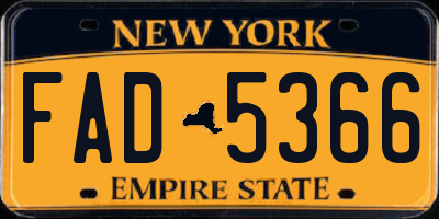 NY license plate FAD5366