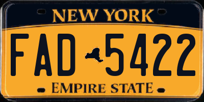 NY license plate FAD5422