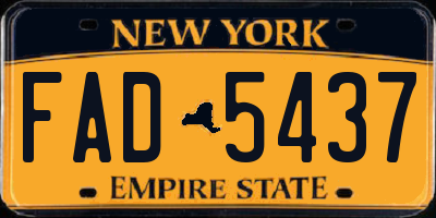 NY license plate FAD5437