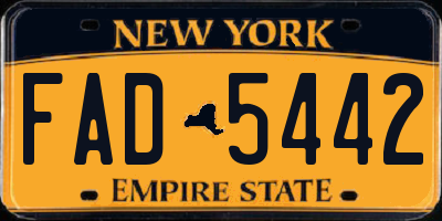 NY license plate FAD5442